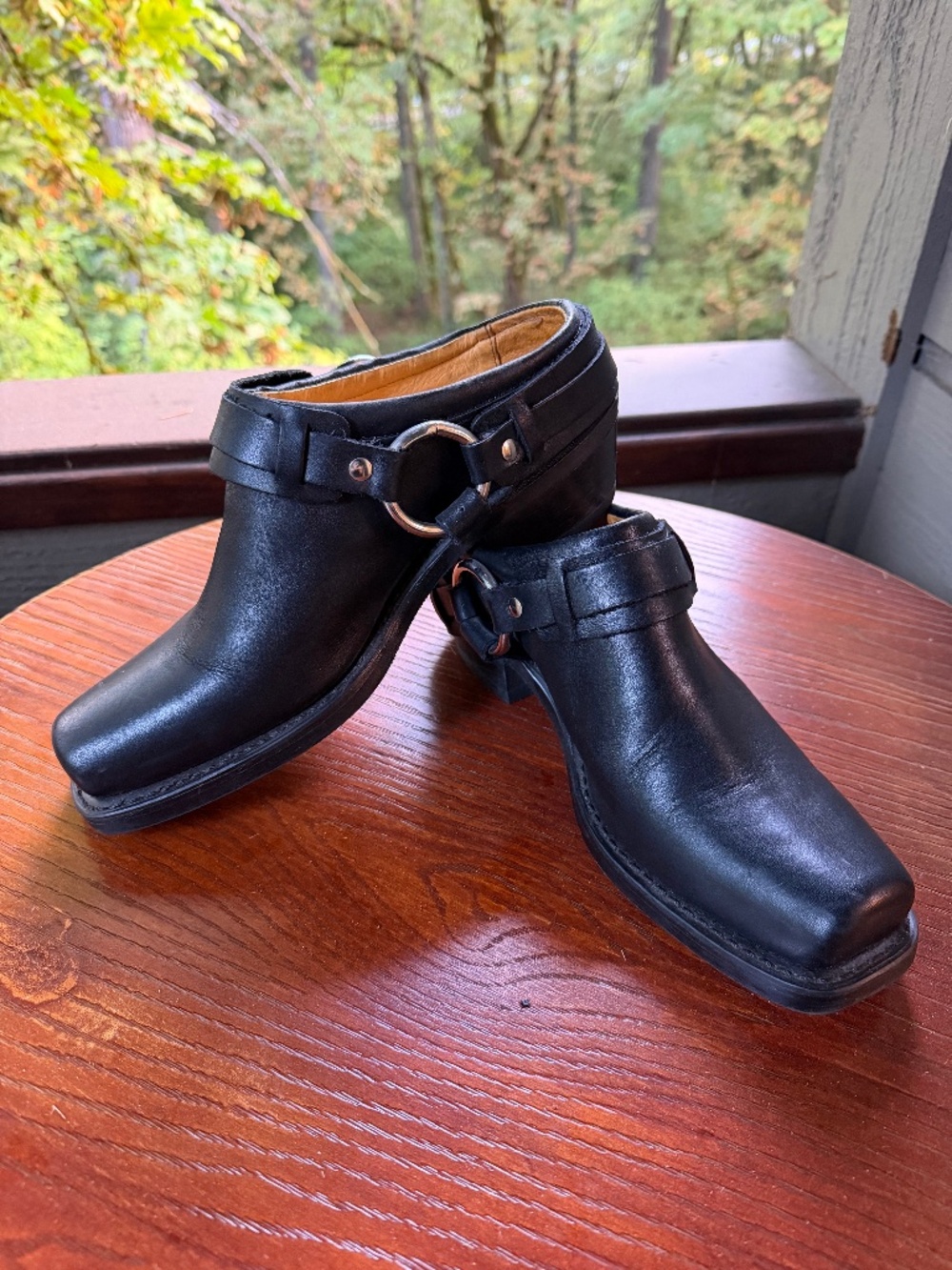 Frye Belted Harness Mule - Black Leather - Size 8.5 - Unworn